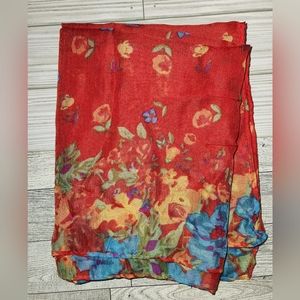 4/$20 Red Floral Scarf